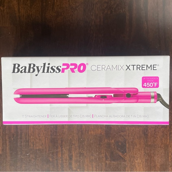 Babylisspro Other - BaByliss PRO Ceramix Xtreme Ceramic 1" Straightener Flat Iron Hot Pink 450°F NEW
